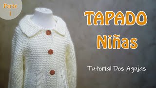 Como tejer un Abrigo  Tapado Jersey a Dos Agujas Tricot para niñas Parte 1 de 3 [upl. by Fachanan]