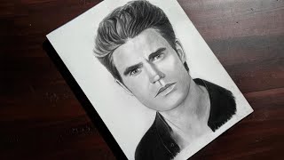 Drawing Paul Wesley  Stefan Salvatore drawing  Vampire diaries drawing  Graphite drawing [upl. by Retnyw941]