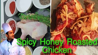 Spicy Honey Roasted Chicken with Fried Onion  Recipe of Spicy Pineapple Sauce [upl. by Ita]