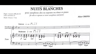 “Nuits Blanches” for ALTO Sax amp Piano [upl. by Elahcim]