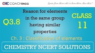 Classification of Elements Q38 Chapter 3 CHEMISTRY NCERT Solutions Class 11 [upl. by Abocaj366]