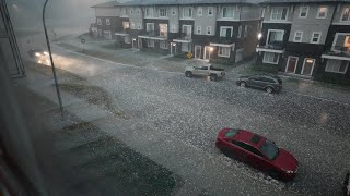 Hail storm hits Calgary Again August 2024 [upl. by Etireuqram]