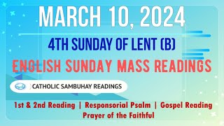 10 March 2024 English Sunday Mass Readings  3rd Sunday of Lent B [upl. by Airetnuhs]