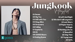 Jungkook 정국 of BTS Playlist solo and cover 2023 Updated [upl. by Atinal]