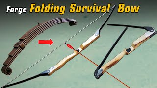 DIY Make Folding Survival Bow From Leafspring  Make folding survival bow from steel [upl. by Adlihtam]