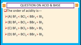 OQV NO – 208 The order of acidity BF3 BCl3 BBr3 and BI3 [upl. by Maitilde]