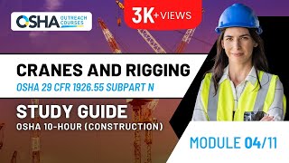 OSHA 10 Course Study Guide  Cranes and Rigging  Module 4  Construction Training  OSHA 10 exam [upl. by Nothgiel]