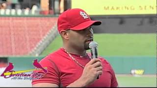 Albert Pujols shares his testimony at Christian Day at the Ballpark in St Louis MO [upl. by Aisiram402]