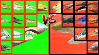 AQUATIC TOURNAMENT Mosasaurus VS Megalodon VS Archelon VS Nothosaurus VS Ichthyosaurus in ARBS [upl. by Eirameinna]