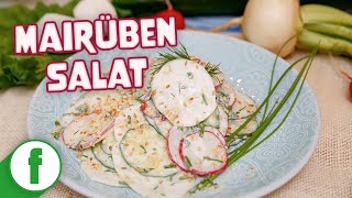 Frischer Mairüben Salat mit Gurken Radieschen und Joghurtdressing  Schnell amp Einfach [upl. by Annaiuq]