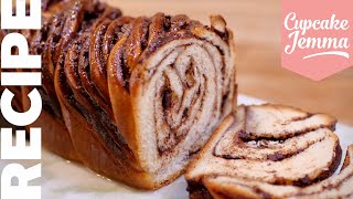 Amazing Twisted CHOCOLATE amp NUTELLA BABKA Bread Recipe amp Tutorial  Cupcake Jemma [upl. by Aehtela543]