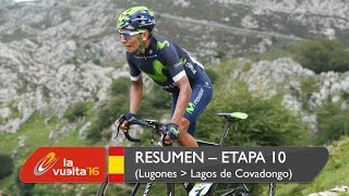 Resumen  Etapa 10 Lugones  Lagos de Covadonga  La Vuelta a España 2016 [upl. by Yregerg]