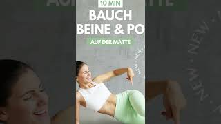 BEINE BAUCH amp PO Workout für Anfänger  ohne Springen Kniebeugen Ausfallschritte  Tina Halder [upl. by Worsham]