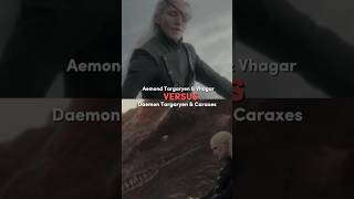 Daemon Targaryen amp Caraxes VS Aemond Targaryen amp Vhagar Who would win houseofthedragon got vs [upl. by Anoval]