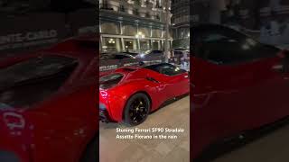 Stuning Ferrari SF90 Stradale Assetto Fiorano in the rain in Monaco [upl. by Ornas18]