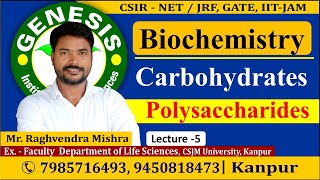 Polysaccharides  Biochemistry  Lecture5  New online quotBatchquot for CSIR NETJRF  IITJAM [upl. by Urion]