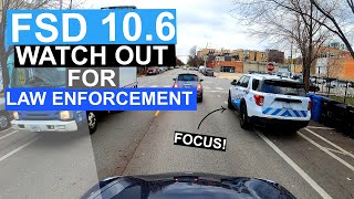 FSD 106 First Drive and Impressions Watch out for Police  20213689 FSD BETA 106 [upl. by Enutrof]