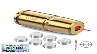 Optics Cartridge Red Dot Laser Bore Brass 9MM Bore Boresighter For Pistol Review [upl. by Muldon]