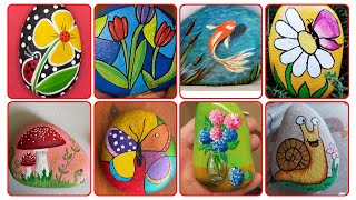 diy best colourful stone painting ideasrockpainting stonedecor pebblepainting trendingvideo [upl. by Arretahs]