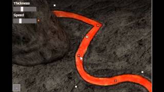 Create a Glowing Flowing Lava River Using Bézier Curves and Shaders [upl. by Nnylidnarb]