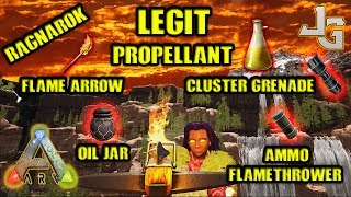 ARK  Legit Propellant  Flame Arrow  Cluster Grenade etc  Ragnarok Map  2017 [upl. by Lambert]