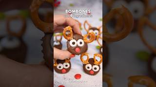 Bombones de Navidad con 4 INGREDIENTES 🍫 postresfaciles postresnavideños [upl. by Eoin]