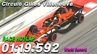 iRacing Indycar Fixed Circuid Gilles Villeneuve World Record  119592  2024S3W6 [upl. by Yraht]