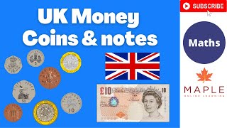 Learn UK Notes amp Coins ► Pounds amp Pence  Maths Skills [upl. by Gothurd]