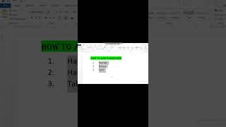 How to Add Numbering In Ms Word  Ms Word Short Cuts msword mswordtutorial mswordcomputer [upl. by Ioj]