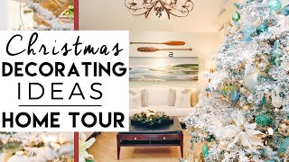 Christmas Decorating Ideas Home Tour  Coastal Winter Wonderland [upl. by Carlene]