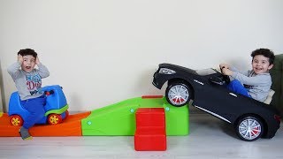 Yusufun Akülü Arabası Kaçıyor  Kids pretend play with Battery Powered Car [upl. by Helsell]