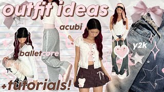 🩰 OUTFIT INSPO  ELEVATE your styleclothing tutorials balletcore acubi coquette [upl. by Nalhsa]