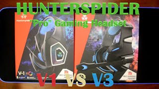 Hunterspider V1 vs Hunterspider V3 quotProquot Gaming Headset  Head to head comparison unboxingreview [upl. by Aihseuqal]