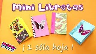 Mini libretas con UNA HOJA de papel  Mini cuadernos fáciles [upl. by Silra845]