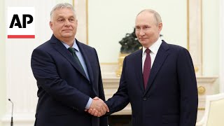 Hungarys Orbán visits Moscow seeks Putins perspective [upl. by Anirdnaxela]